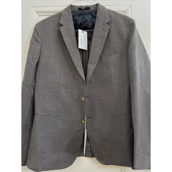 NEW Paul Smith Kensington Sportcoat! e 56 US 46 Gray Prince of Wales Plaid ITALY